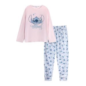 Lilo & Stitch Womens/Ladies Stitch Long Pyjama Set / Pink/Blue